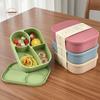 Rectangular Silicone 4 Grid Lunch Box Heat Resistant Leak Proof Lunch Container With Compartments Microwavable Fresh-keeping Box