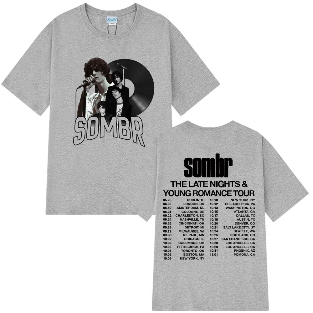 2526 Singer SOMBR Classic Poster Print Fashion T-shirt Men Women 100% Cotton T Shirts Round Neck 100% Pure Cotton T-shirt Y2k S