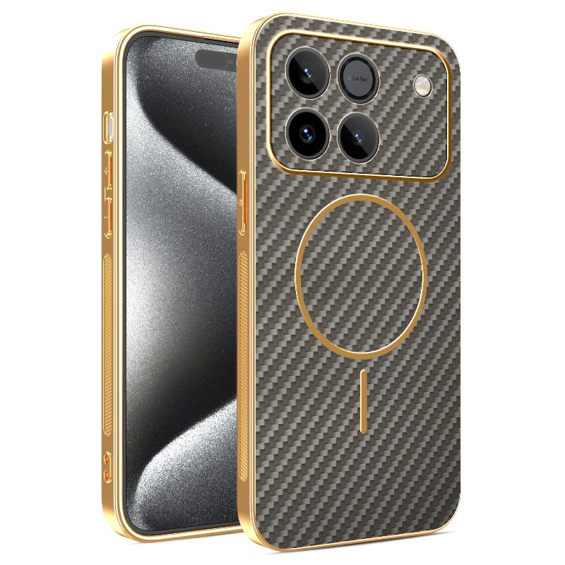 For Honor Win Win RT Win Turbo electroplated carbon fiber magnetic fingerprint-resistant shockproof phone case