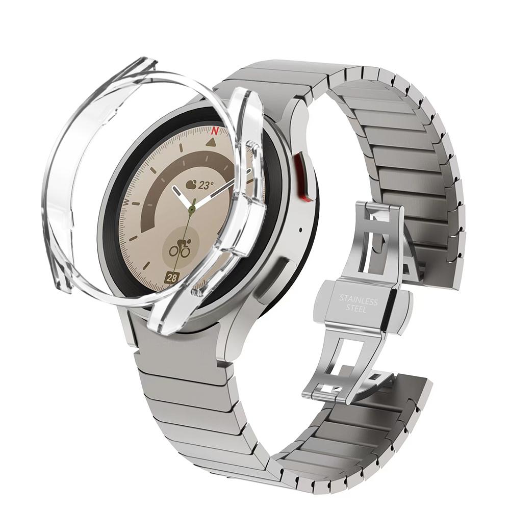 Stainless Steel Band PC Case for Samsung Galaxy Watch 7 6 44mm 40mm Men Metal Strap for Samsung Galaxy Watch 6 Classic 47mm 43mm