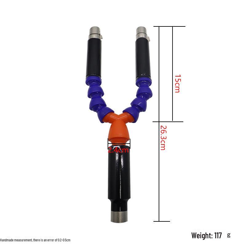 Spine-Shaped Deformable Extension Rod with Three-Hole Suction Cup, Connectors, and Accessories: Unisex Adult Toy