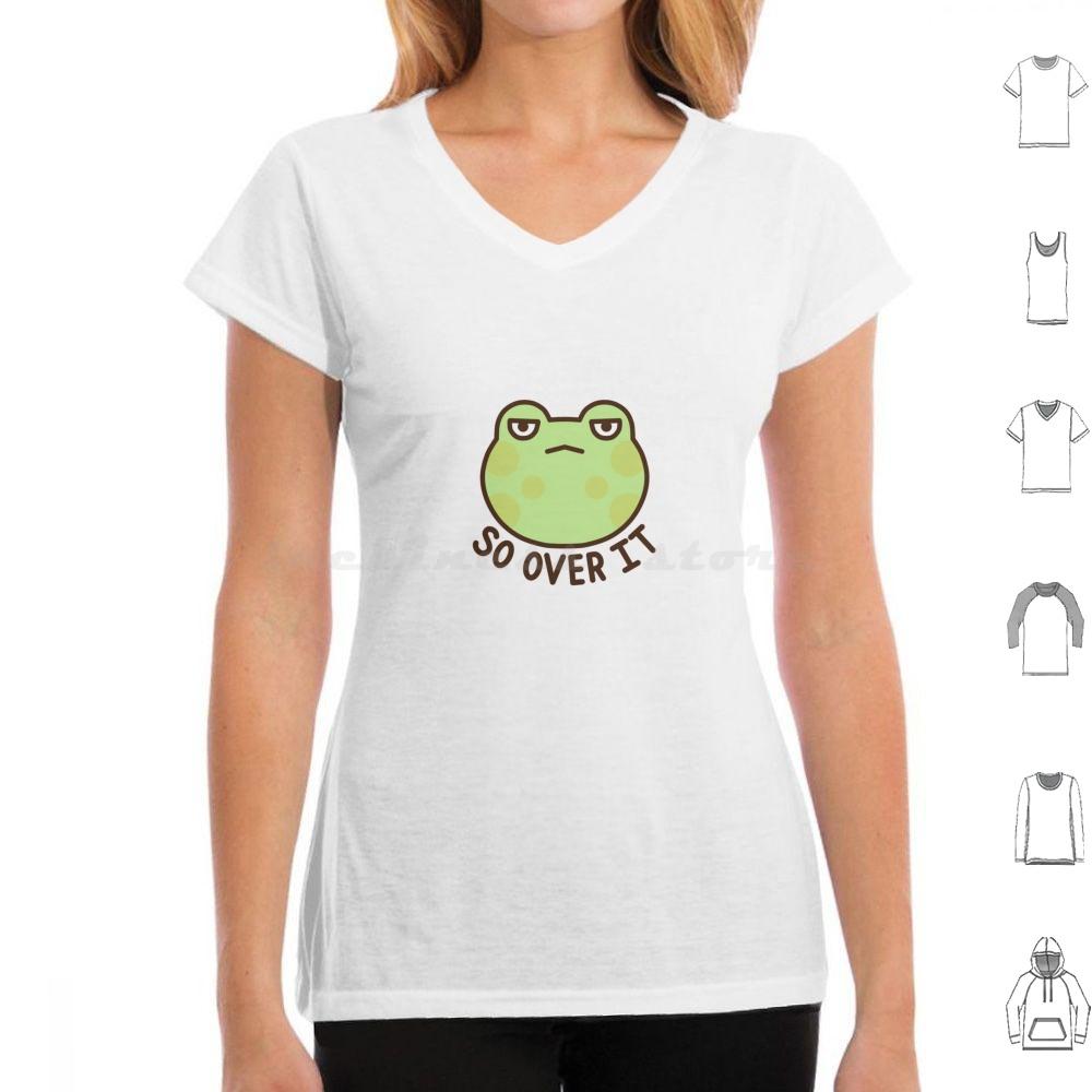 So Over It Frog T Shirt 6xl Cotton Cool Tee Frog Over It Meme Funny Frogs Cute Angry Animals Animal Green Goblincore