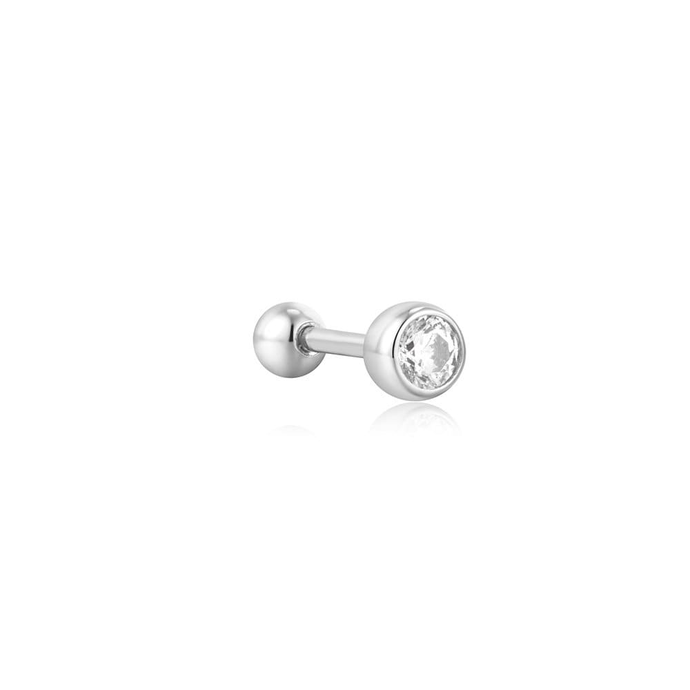Solitaire Cubic Zirconia 925 Silver Piercing E059-01H