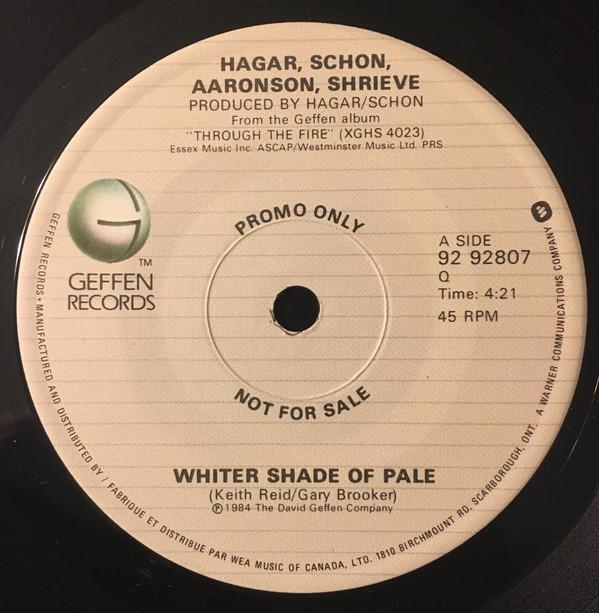 

7inch Record HSAS - Whiter Shade Of Pale 9292807PROMO Geffen Records 1984 Canada Rock Used