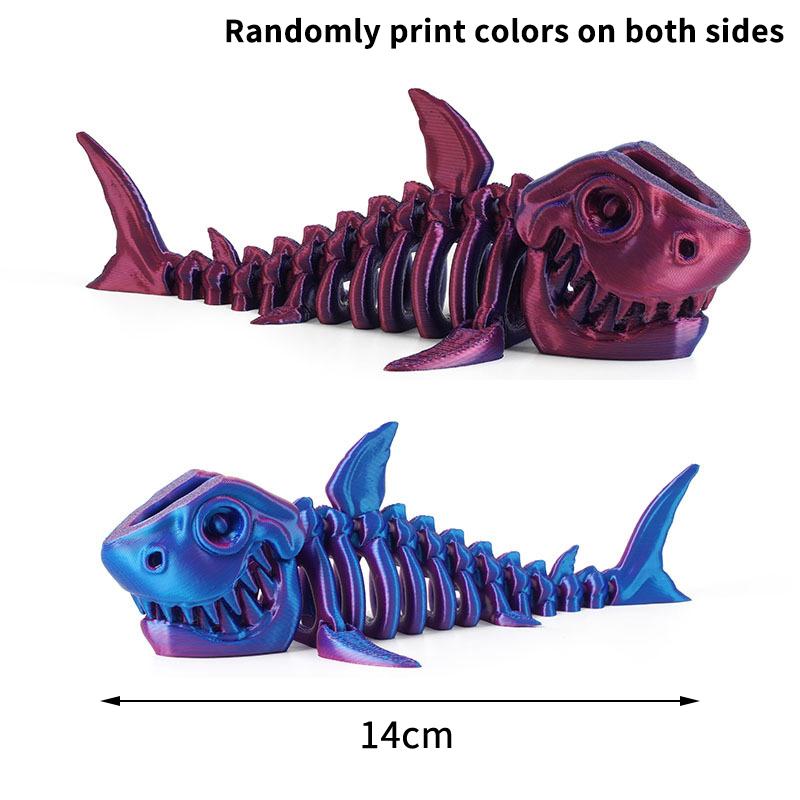 3D Printed Shark, Skeleton Model Jointed Full Movable Birthday Gift Realistic Animals Decorative Desktop