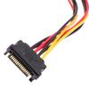 1 Stk. 20 cm Sata-Verlängerungskabel für HDD SSD Festplatte Sata Strom Y-Splitterkabel 15 Pin Stecker auf Dual 15 Pin Buchse Stromkabel