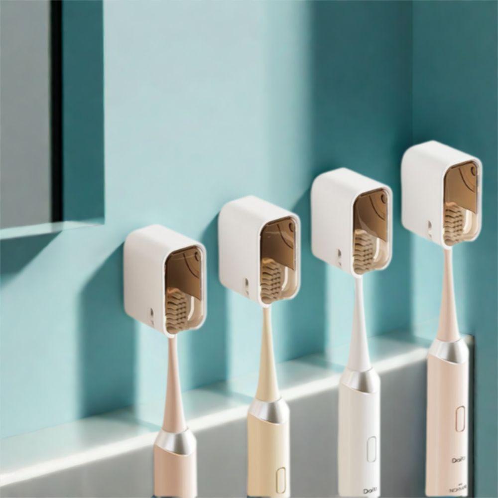 

3Pcs Plastic Toothbrush Holder Wall Mounted Tooth Brush Rack Toothbrush Storage Box for Home сірий