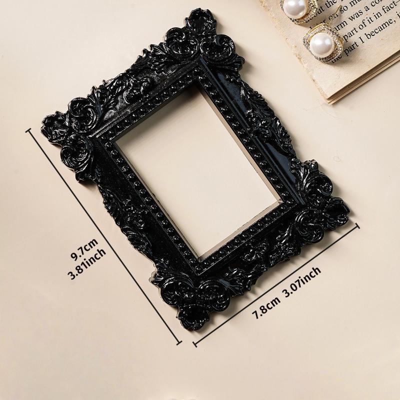 1Pcs European-Style Resin Material Black-Edged Prop Photo Frame, Diy Wall Decoration, Suitable For Shooting Props