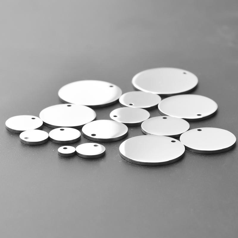 10pcs Round Blank Tag Charm Stainless Steel Pendant Charms For Jewelry Making DIY Supplies Material Silver Color 6-30mm Findings