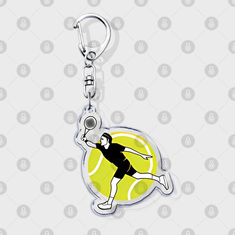 Hobby Sports Lover Tennis Ball Keychains for Accessories Bag I Love Bike Car Keyrings Jewelry Friends Father Boyfriends Gifts