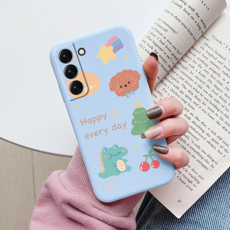 Case For Samsung Galaxy S22 S 22 Plus Ultra Phone Cover Cute Cartoon Candy Painted Soft TPU Coque For Samsung S24 S25 Plus Funda
