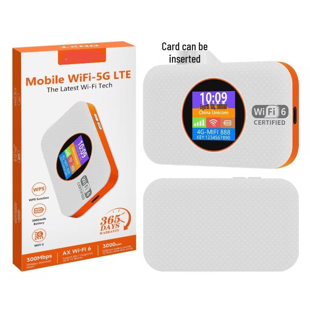 5G4G Portable WiFi 6 Router: Internet Booster with IoT Card for Travel
