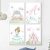 Castle Girl Princess Name Custom Butterfly Nursery Wall Art Canvas Painting Posters And Prints Picture For Baby Kids Room Decor