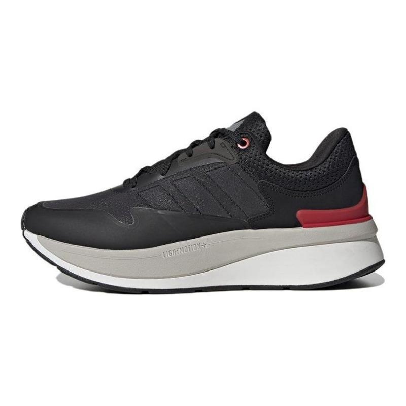 adidas ZNCHILL LIGHTMOTION+ men low-top breathable casual running shoes black-red HP9917 46