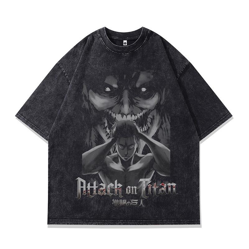 Japanese Retro Two-Dimensional Cartoon Animation Printing T-Shirt Summer New Loose Trendy Brand Short-Sleeved T-Shirt Men And Women