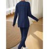 Women's Autumn and Winter Pajamas, Simple Solid Color, Casual and Comfortable, Slim Fit, Fashionable Long-Sleeved Long Pants, Ca