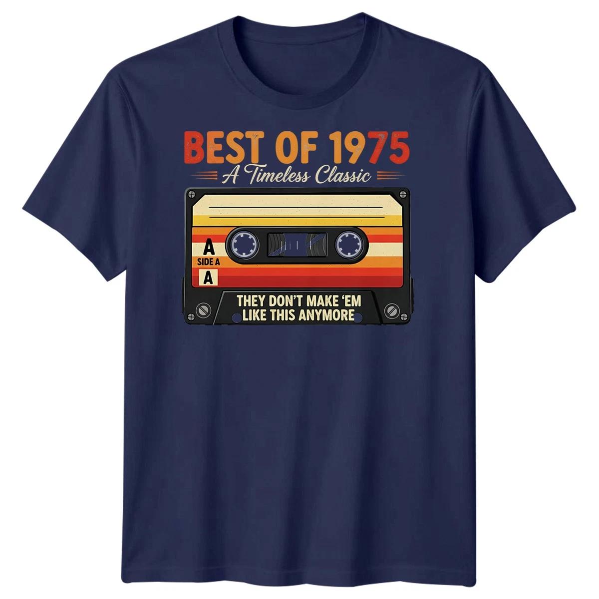 Best Of 1975 51st Birthday Mens T shirt Cassette Retro Timeless Classic S