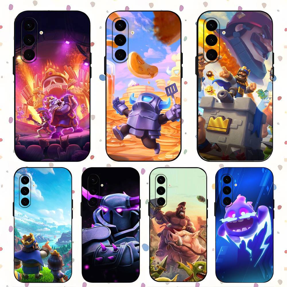 C-Clash Royale For Samsung Galaxy S25 S24 S23 Ultra S22 S21 Plus S20 Black Soft Silicone Protective Case