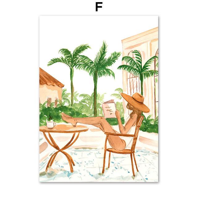 Jungle Swing Meadow Tropical Beach Pool Moroccan Wall Art Canvas Painting Posters And Prints Wall Pictures For Living Room Decor