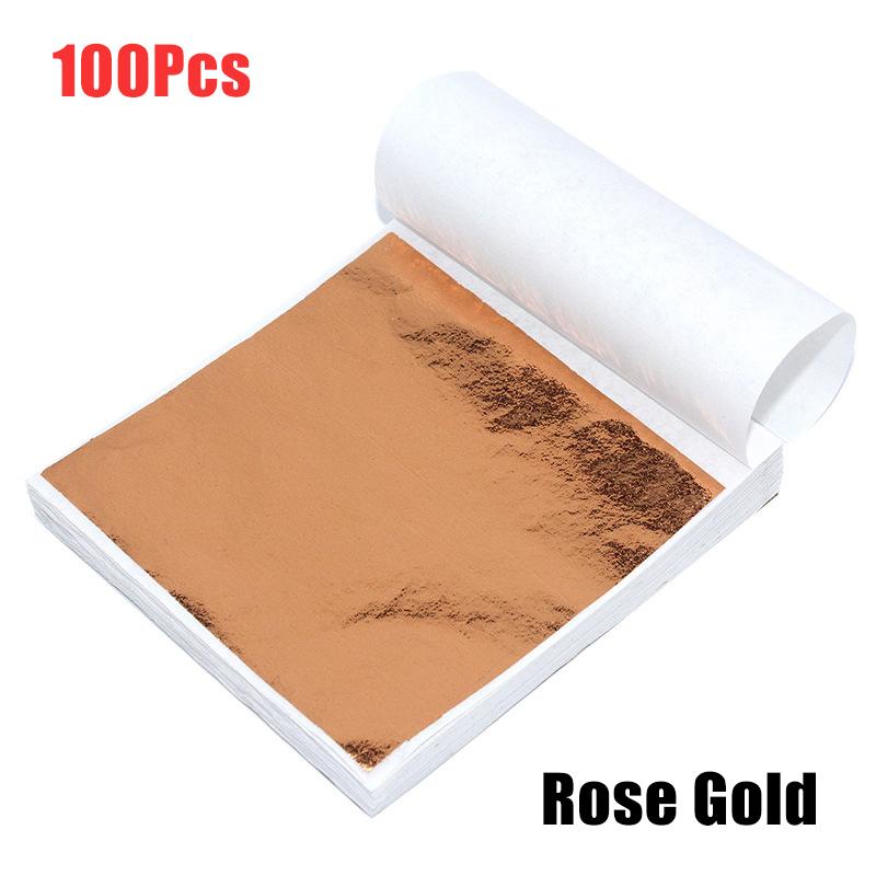 

100Pcs/bag Imitation Gold Silver Foil Paper Diy Birthday Party Wedding Cake Dessert Decorations Foil Handmade Art Craft Paper