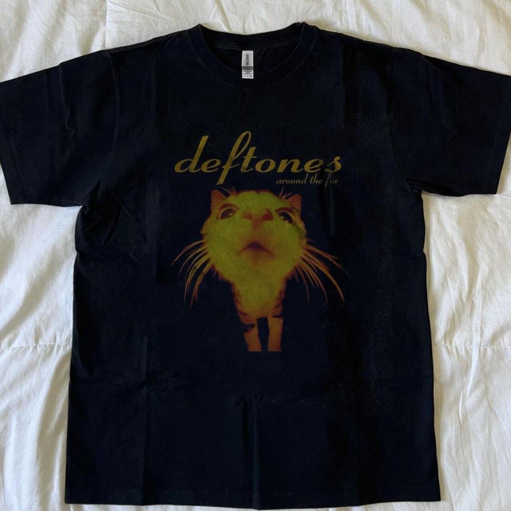 Deftones cat short sleeve black shirt men women XXXL