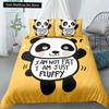 Panda Printed 2/3pcs Bedding Set Bamboo Duvet Cover for Adult Child Bedclothes and Pillowcases Comforter Covers Bed Sets King