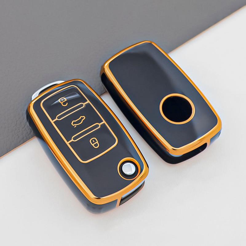Für VW Golf Polo Bora Beetle Tiguan für SKODA Fabia Superb für SEAT Leon Toledo Altea Ibiza TPU-Fernschlüsselgehäuseabdeckung