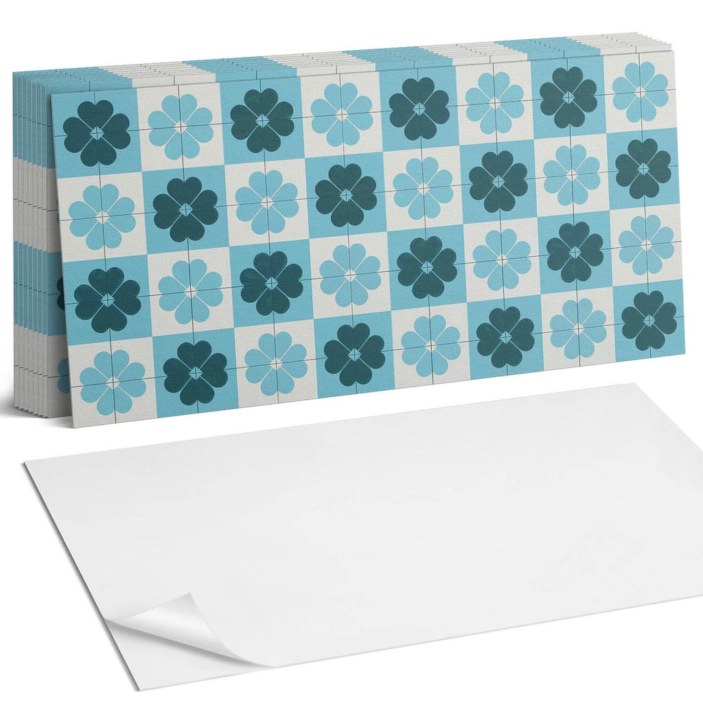 Samoprzylepna Dekoracja Z Grafiką Do Biura Lub Gabinetu Kwiatowy Wzór W Kratkę 10X40X20 Cm