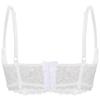 Damen Floralspitze Bügel-BH Lackleder-Körbchen Verstellbare Träger Zarte Lingerie Hochzeitsgeschenk