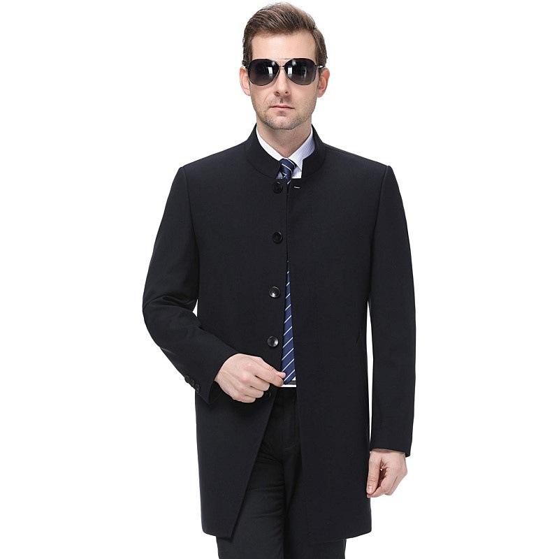 

Повседневная тонкая ветровка средней длины из шелка тутового дерева для мужчин среднего возраста, модная куртка на пуговицах для папы на весну и осень 205