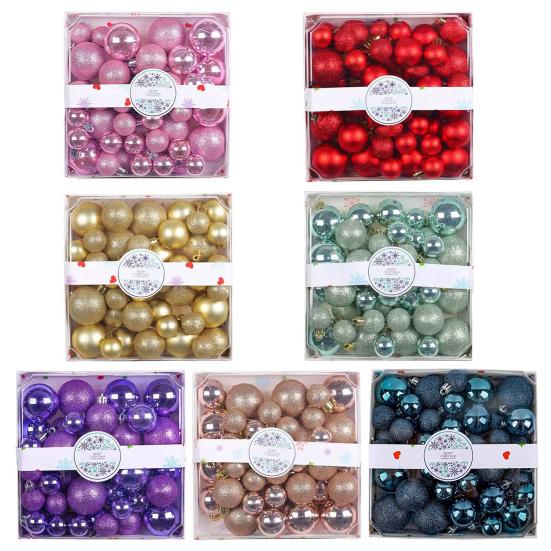 Yousheng 44 Pcs Christmas Balls Ornaments Shatterproof Plastic Baubles Xmas Tree Hanging Decoration for Holiday Party Wedding Decor