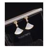 Korean Style Shell Fan Shape Earrings Fashion Simple Elegant Jewelry