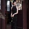 Black neck national style new Chinese style improved cheongsam 1011 new young women's high-end banquet dress summer