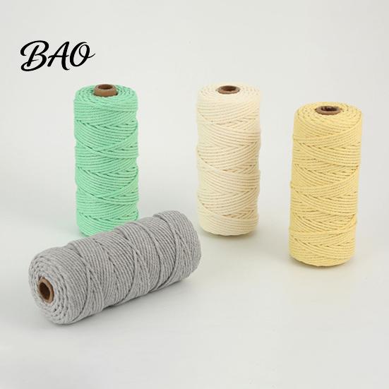 Corda Morbida in Cotone per Arte dell'Intreccio Corda da 3 mm, 100 Metri Corda Colorata Resistente Intrecciata per Artigianato Crochet Lavorazione Arazzi, Intreccio a Mano, Artigianato Fai da Te Gioielli