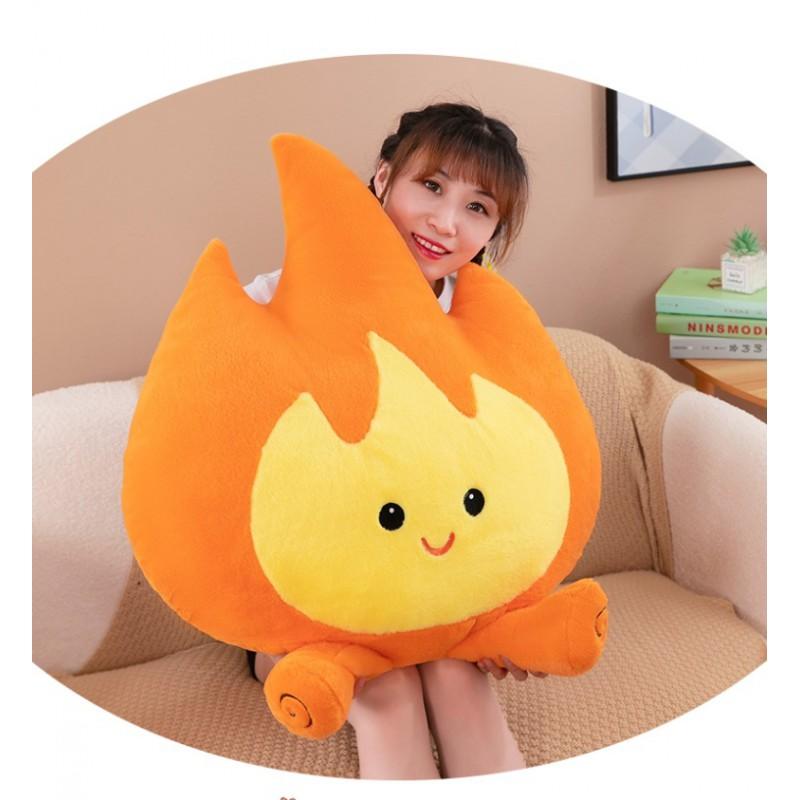 Flame-Shaped Plush Pillow Soft Stuffed Toy Kids Decorative Cushion Office Back Support Fun Gift
