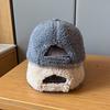 Autumn and Winter Thickened Version of Delicate Teddy Velvet Baseball Hat for Women Electric Car Windproof Solid Color Baseball Cap for Men