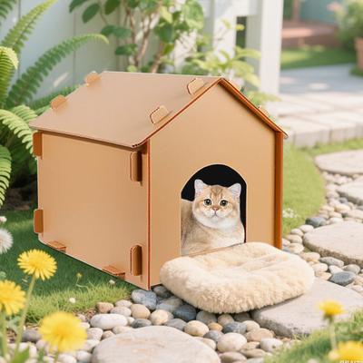 Outdoor-Nest für Streuner, abnehmbares mobiles Katzennest, kältebeständiges geschlossenes Katzenhaus für draußen zum Schlafen und Füttern