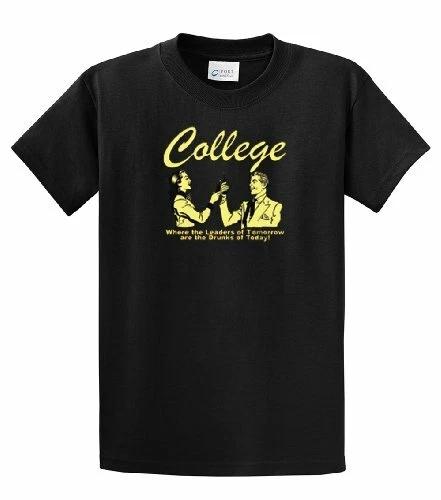 Funny Tee Shirt College Leaders of Tomorrow Drunks of Today Black M