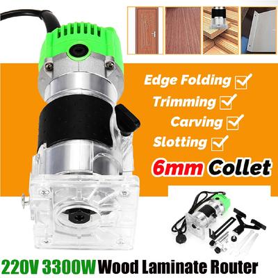 3300W Holzbearbeitungs-Nutfräsmaschine Holzfräse Nutfräsen 30000 U/min Holz Elektrotrimmer Fräsen Gravierwerkzeug