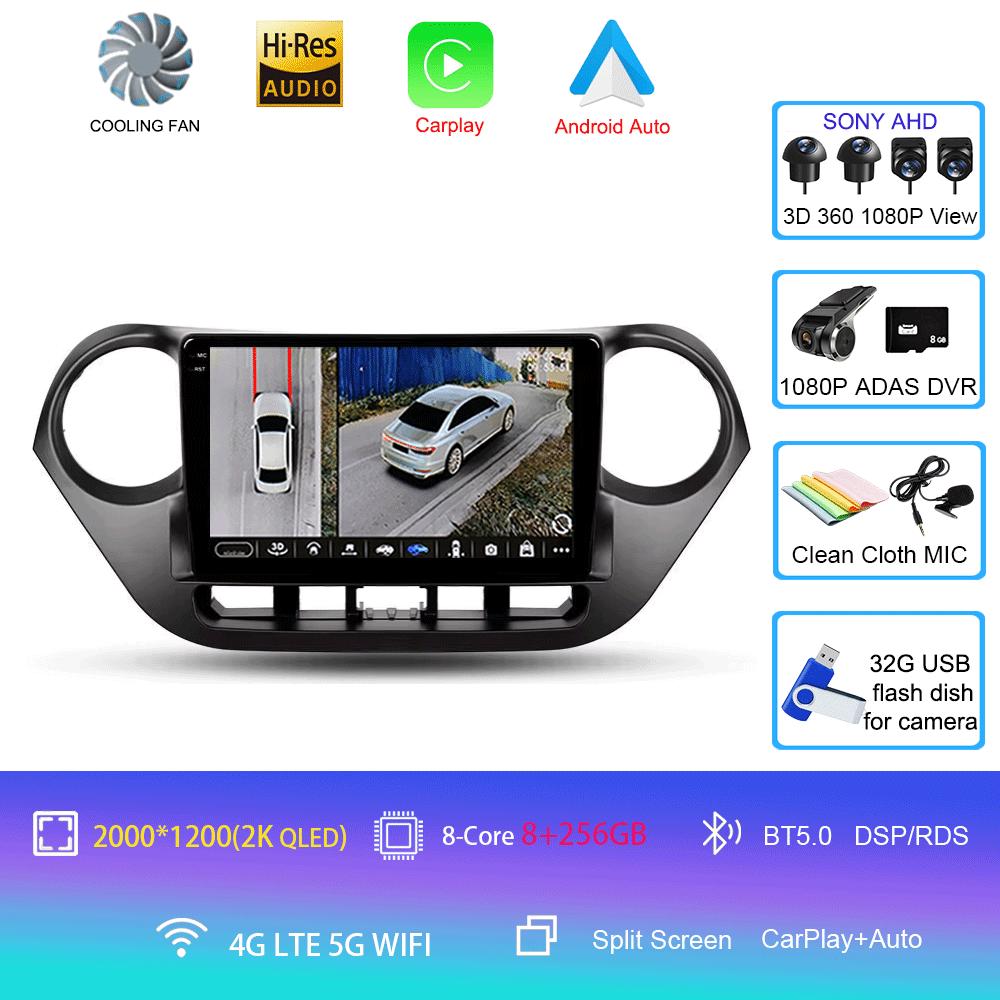 Car Radio Android 14 Carplay Auto Multimedia Player For Hyundai I10 2013 - 2018 Navigation Autoradio GPS Stereo 2din Head Unit