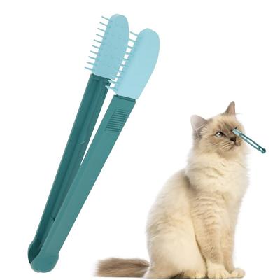 Haustierkamm, Tränenfleckenbürste, handgehalten, zum Abwischen der Katzenaugen, zum Reiben der Augen, Kotbürste, Reinigung, wiederverwendbar, mit Schnallendesign für Katzenzubehör