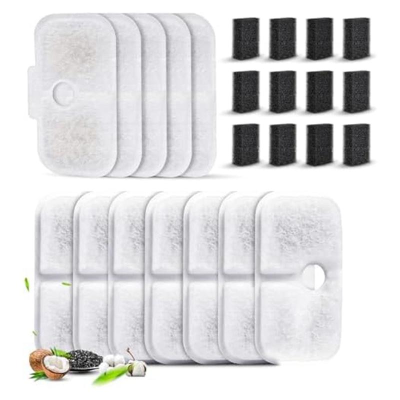 Filterpatronen voor huisdierfonteinen Voor PETLIBRO Dockstream Kattenwaterfontein PLWF005/PLWF105/PLWF115 (2,5L/84Oz), Drievoudige Filtratie Duurzaam