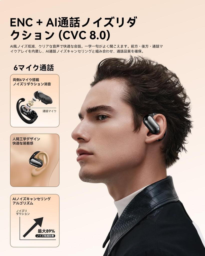 Bluetooth Wireless Earbuds with 6 Silicone AI Smart ENC 90 Hours of 2025 Latest Bluetooth IPX7 HIFI Sound Leakage Innovative Bone Conduction Ideal for