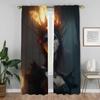 Anti-mosquito Curtains for Camera Eerie Atmosphere of Dark Fantasy Home Interior Curtains 2 Pieces Blackout Curtain Shades Room
