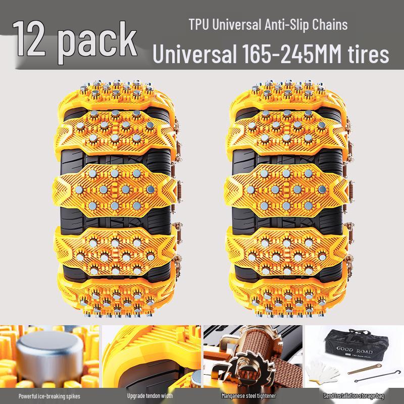 Universal Thickened Anti-Skid Ice-Breaking Tire Chains for Sedans & SUVs