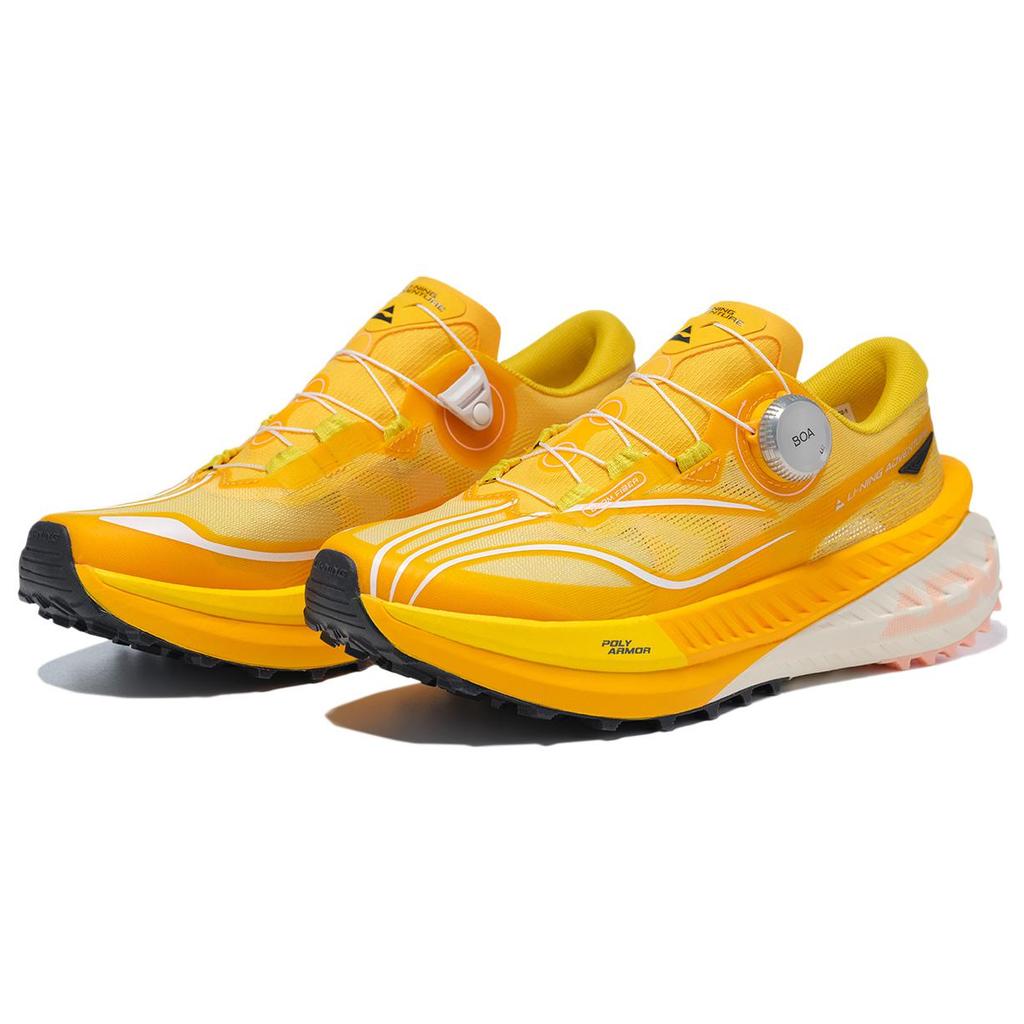 Li Ning Fabric Cushioning Slip Resistant Low Top Running Shoes Women's Chromium Gold ARNT002-1