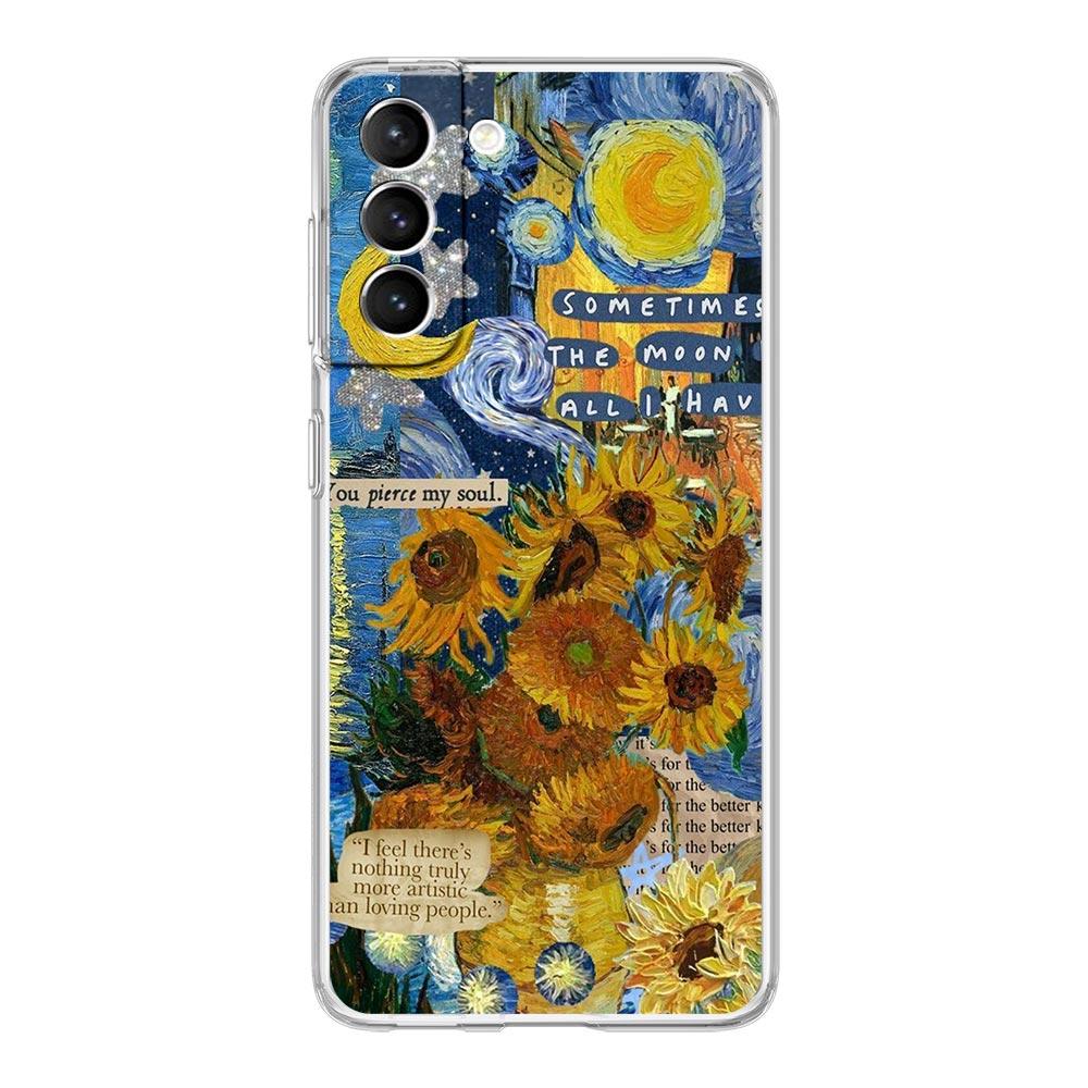 Starry Sky Van Gogh Art Phone Case For Samsung Galaxy S24 S23 S22 S20 Ultra S21 FE 5G S10 S9 Plus S10E S8 Silicone Clear Cover