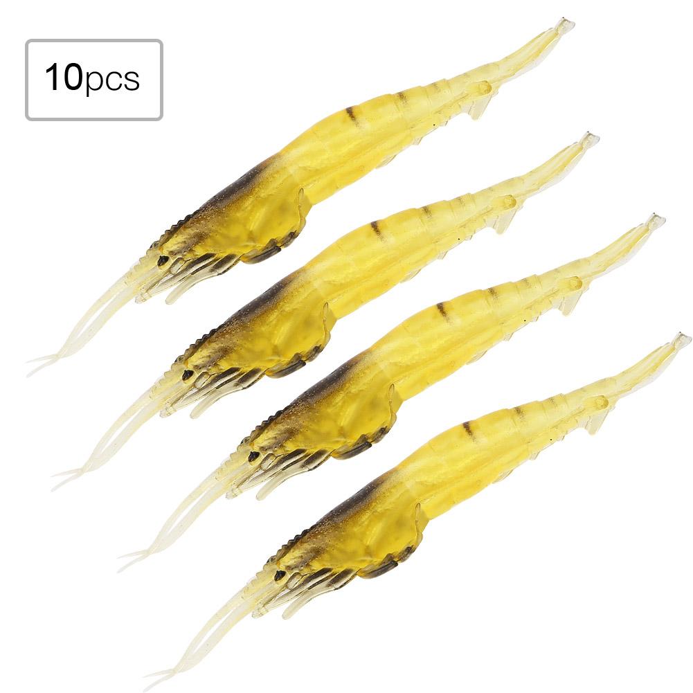 10Pcs Lot Plastic Soft Lifelike Shrimp Fishing Lures Artificial Bait Tackle Accessories