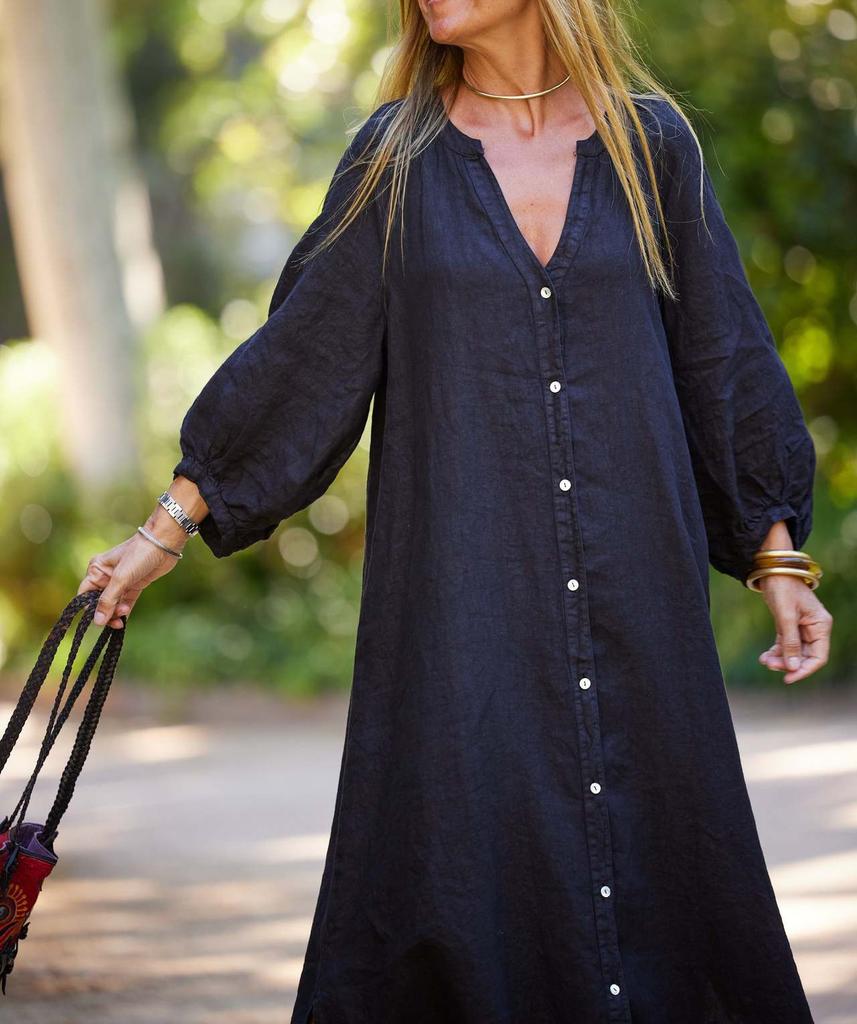 Women Spring Summer Long Dress Solid Pocket Oversize Shirt Dresses Female Casual Loose Clothes Ladies