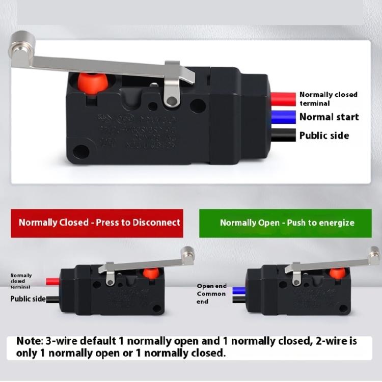 Waterproof Small Travel Switches 2 Wire Normally Open/Closed Dustproof Designs for Mechanical Electrical Systems